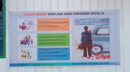 Pemasangan Spanduk di areal kerja AHL